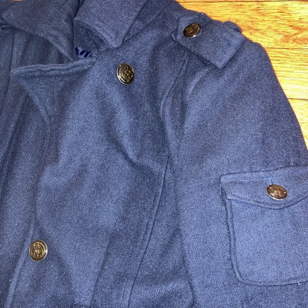 Women’s Outer Edge Navy Blue Pea Coat Jacket - Picture 5 of 8